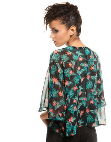 New Fashion Ladies' green flower print Phoenix Pattern loose kimono short coat jacket outwear casual slim outwear tops