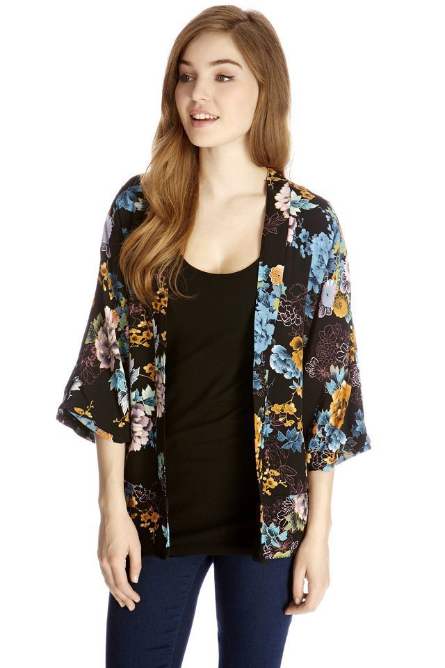 New Fashion Ladies' Vintage flower print Phoenix Pattern loose kimono coat jacket outwear casual slim outwear tops