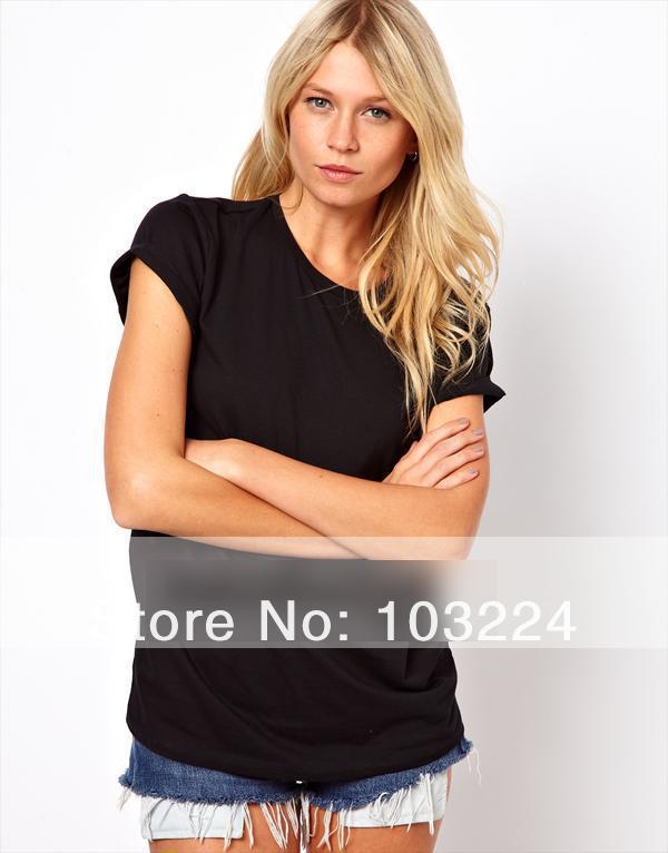 women cotton t-shirts casual Back hollow out angel wings black short sleeve blackless Tops Tees