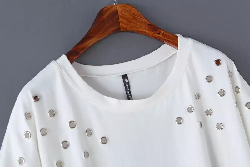 Fashion Punk rock style Summer Women tassel long T Shirt Vintage short Sleeve Casual Brand