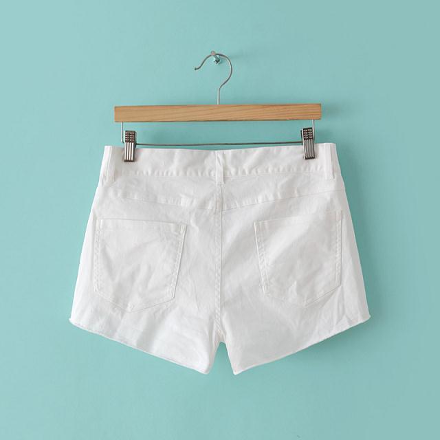 Fashion Summer Women Elegant Brief Cotton shorts elastic waist pockets shorts causal Slim brand shorts
