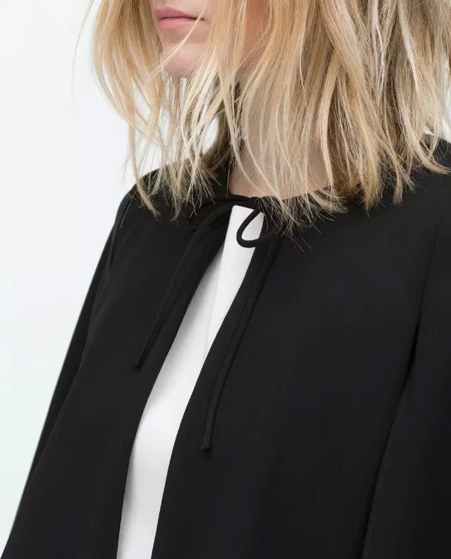 Fashion Women elegant black Cloak outwear Middle Sleeve vintage cape coat casual cardigan brand designer tops