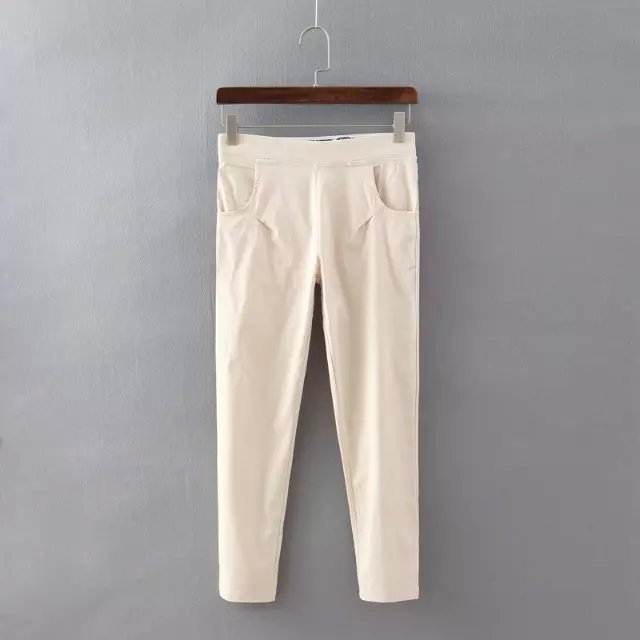 Fashion Women Elegant Candy Color Elastic waist Stretch trousers pockets 3XL Plus Size brand designer pants