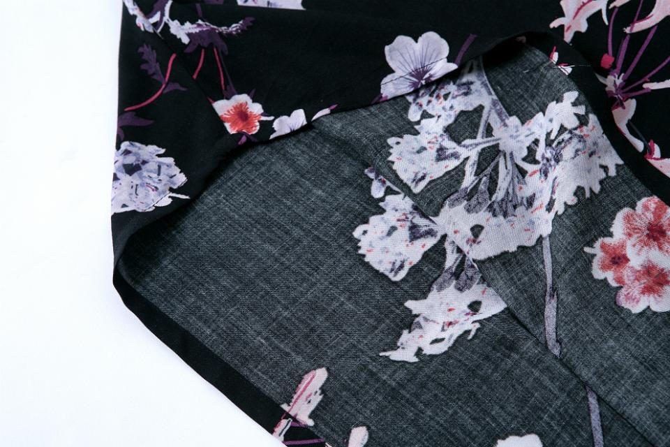 Fashion women elegant floral print Kimono outwear loose vintage cape coat casual cardigan brand designer tops