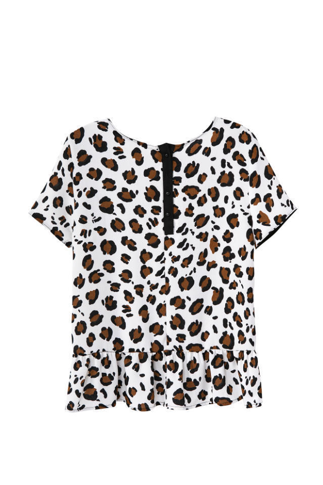 Fashion women Elegant Vintage cute dot print blouses O neck short sleeve Shirts casual slim brand designer tops