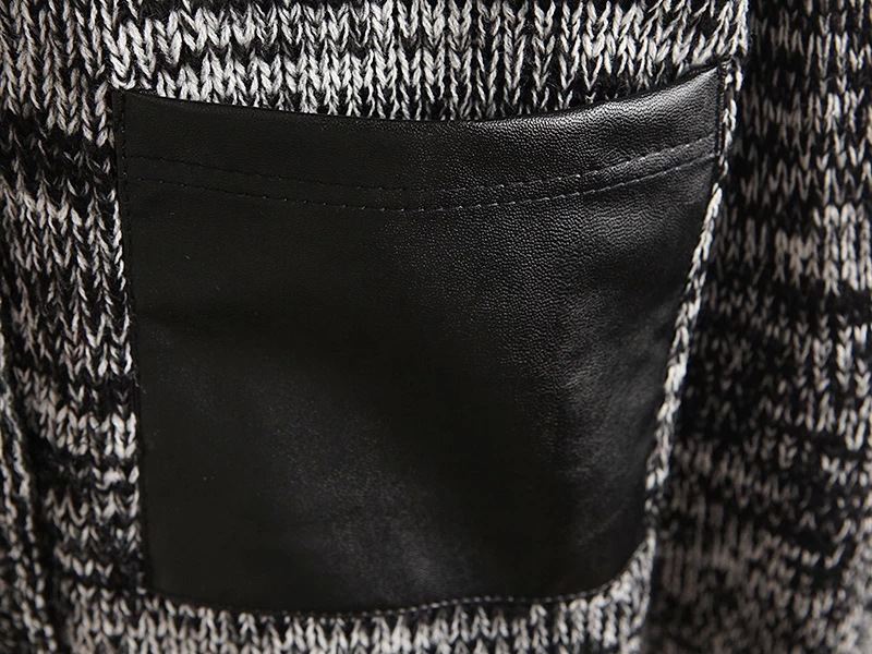 work wear elegant v neck pocket black Cardigans long sleeve casual slim knitted sweater brand designer tops