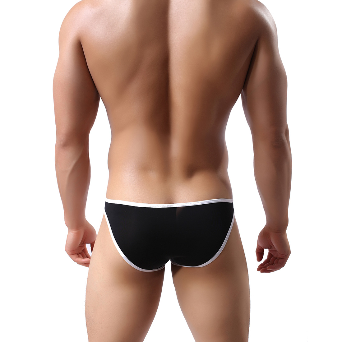 Men's Lingerie Underwear Sexy Briefs Triangle Pants Shorts WH46 Black L