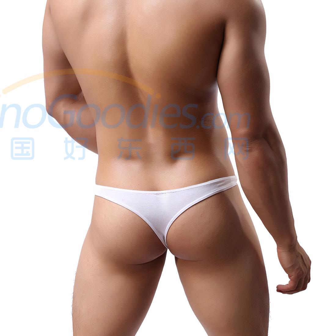 Men's Sexy Lingerie Underwear Modal Triangle Pants Shorts with Penis Sheath JET Bikini WH9 White L