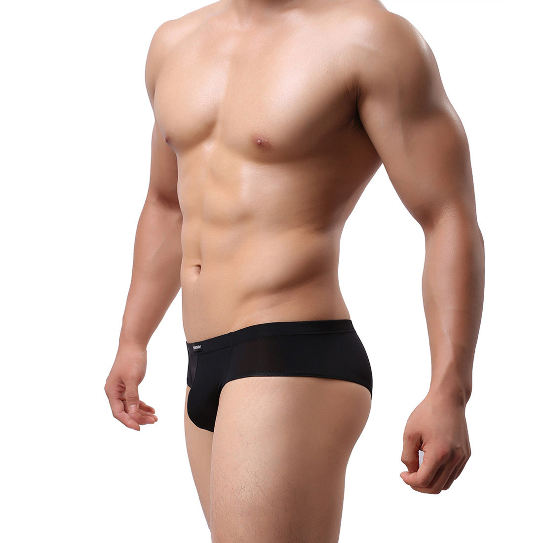Men's Sexy Lingerie Underwear See-through Briefs Shorts Underpants WH43 Black M
