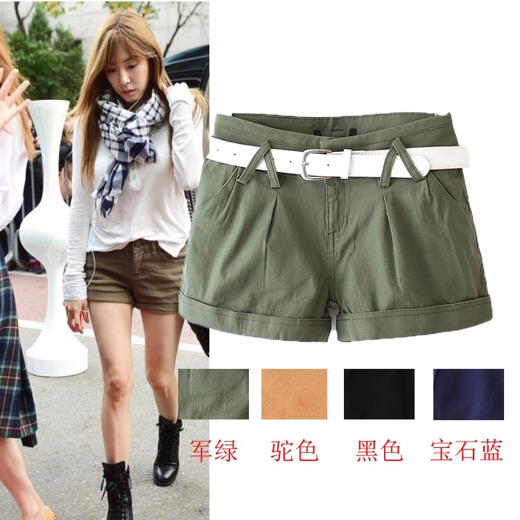 RG14 Summer Fashion Ladies' elegant pocket basic belt shorts casual slim quality brand designer shorts