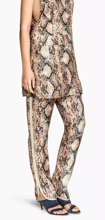 YD46 Fashion Ladies Elegant Snake printed Elastic waist trousers brand designer pants