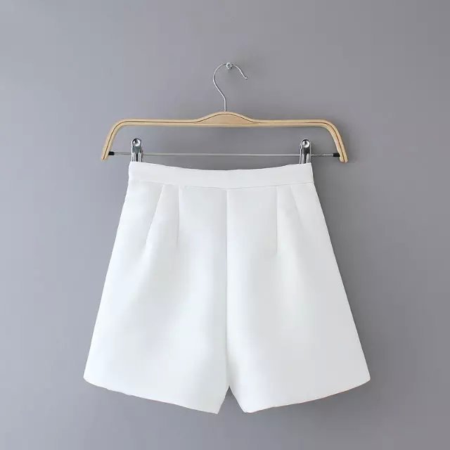 AZ23 Fashion Ladies' elegant zipper white shorts work wear office lady quality shorts casual slim shorts