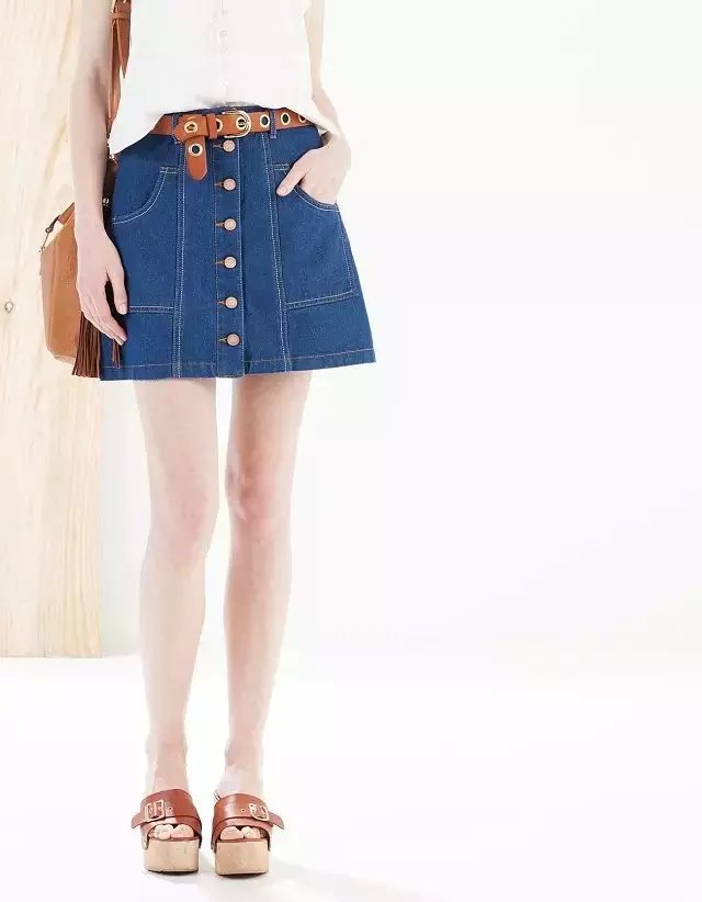 XN45 Fashion women Blue denim Pocket A-line jeans Skirts casual Female ladies Mini skirt saias feminina faldas jupe