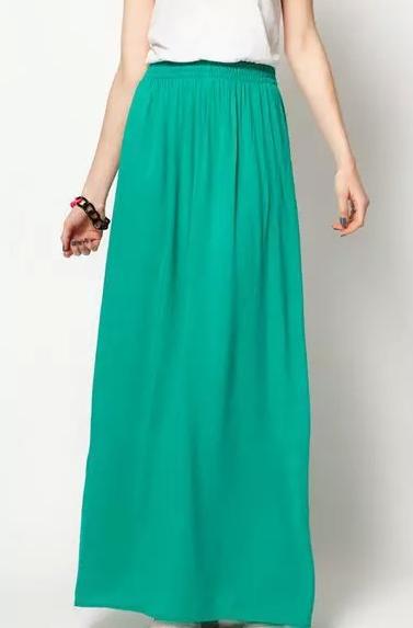 XL10 Fashion Summer Women Elegant Chiffon pleated Candy Color Elastic Waist Skirt casual brand designer skirts