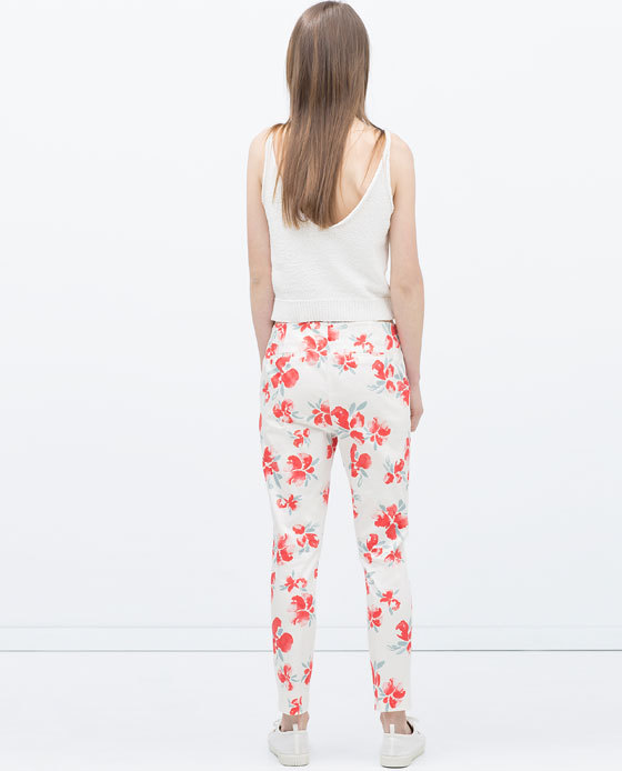 Fh02 New Fashion Ladies Elegant Floral Print Pants Zipper Pockets Casual Brand Design Capris Pencil Pant Trousers Women Female