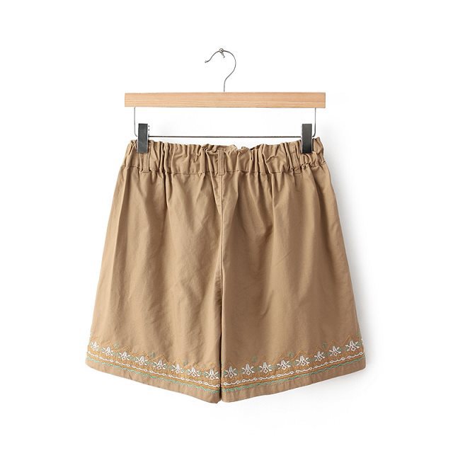 ZH10 New Fashion Women Elegant elastic waist Stars Embroidery casual brand design pocket shorts