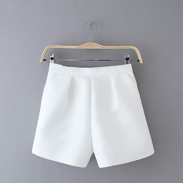 AZ23 Fashion Ladies' elegant zipper white shorts work wear office lady quality shorts casual slim shorts