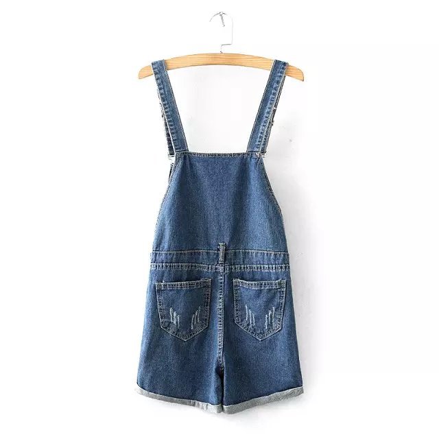 AX05 Fashion Women Elegant blue denim shorts Hole button pockets causal Overalls Plus Size brand designer shorts