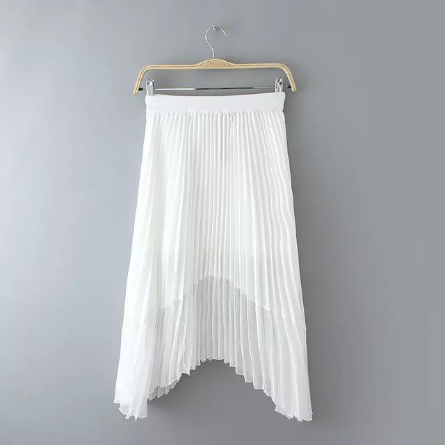AZ42 Fashion summer women elastic waist Pleated Skirts Irregular casual slim skirt