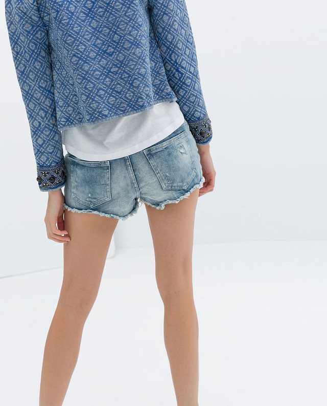 03MM01 Fashion womens elegant stylish hole shorts vintage zipper pockets causal Slim brand design shorts