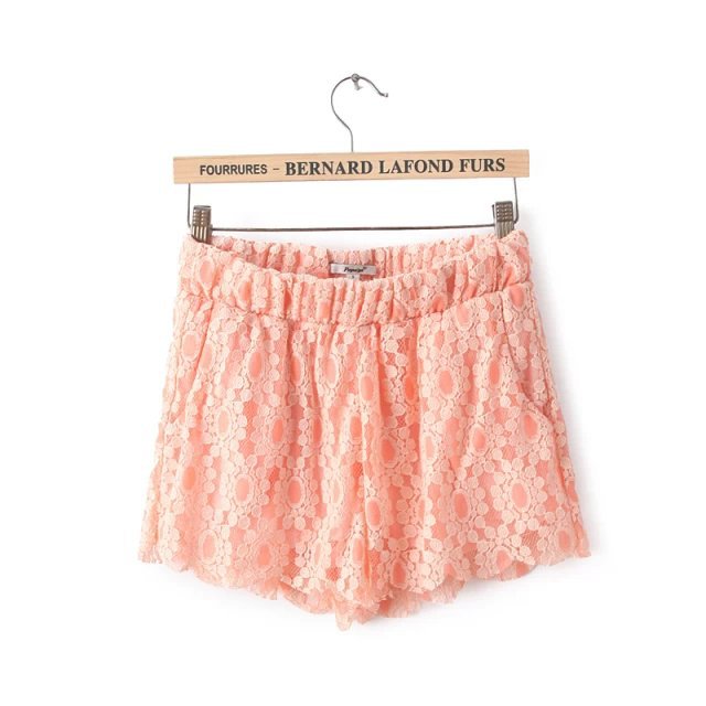 XYY10Fashion womens elegant sweet floral lace shorts vintage elastic waist causal Slim brand design shorts