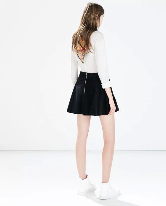 JQ110 Fashion Women Elegant Corduroy Black mini pleated skirts vintage zipper Work Skirt casual slim brand skirts