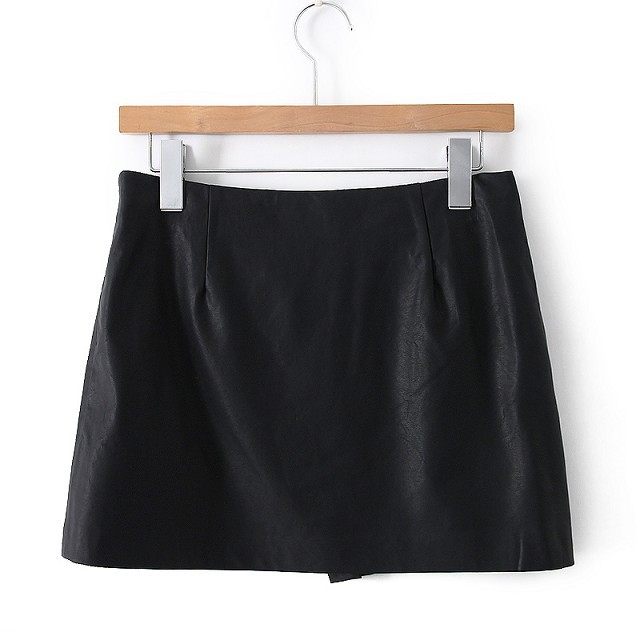 HY12 Fashion women Sexy faux leather Mini Skirt black bow tie elegant OL style zipper casual slim skirts brand design