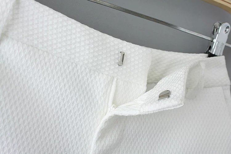 RG23 Fashion Ladies' elegant zipper pocket white shorts work wear office lady quality casual slim shorts