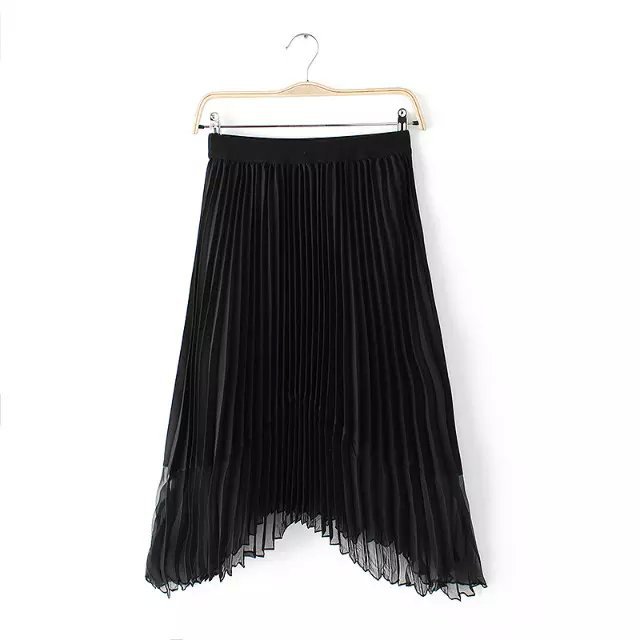 AZ42 Fashion summer women elastic waist Pleated Skirts Irregular casual slim skirt