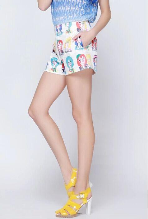 YD40 Fashion Summer Ladies' elegant pocket Beauty Women Print shorts quality casual slim shorts