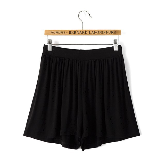 KQ57 Fashion Summer Ladies' elegant elastic waist Ruffle shorts quality casual slim shorts