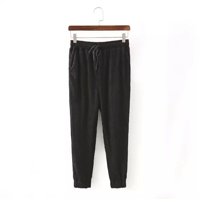 XL41 Fashion Women Elegant Elastic Waist Tunic Drawstring trousers Pockets Casual brand designer Pants