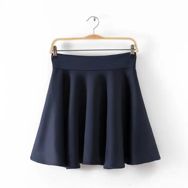 TYD02 Fashion Women brief print zipper black blue pleated skirt work OL casual slim brand skirts