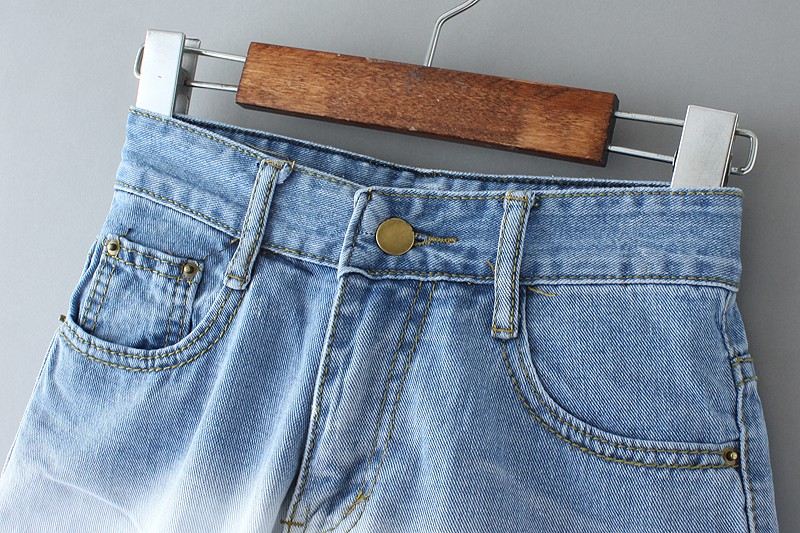 5a10 Fashion Ladies Vintage Gradient Denim Jeans Shorts For Women Pocket Zipper Tassel Short Mujer Casual Female