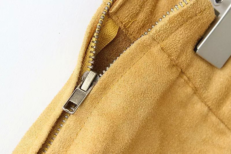 Az33 Fashion Summer Women Sexy Faux Suede Zipper Pocket Shorts Casual Slim Brand Female Short Femme Cintura Alta