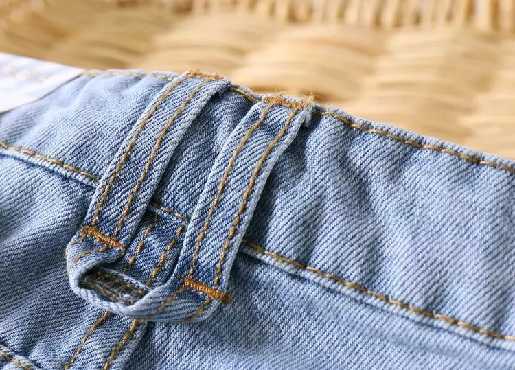 WS08 Summer New Fashion Women Vintage Denim blue Buttons Pocket Cuffs Casual Jeans Shorts