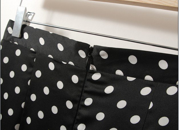 KG05 Fashion Women Elegant Fishtail Skirts black vintage Dot Zipper casual brand designer skirt