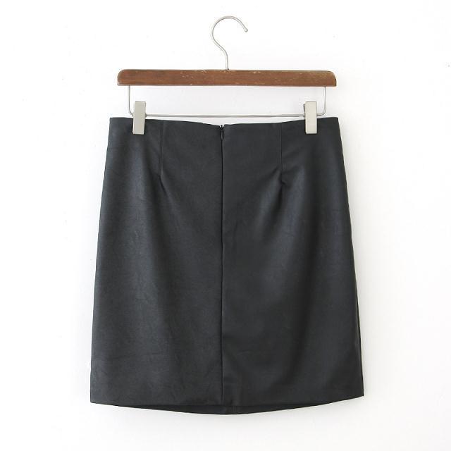 KK06 Fashion Women elegant stylish black PU leather skirts vintage quality pencil skirts casual Slim brand skirts