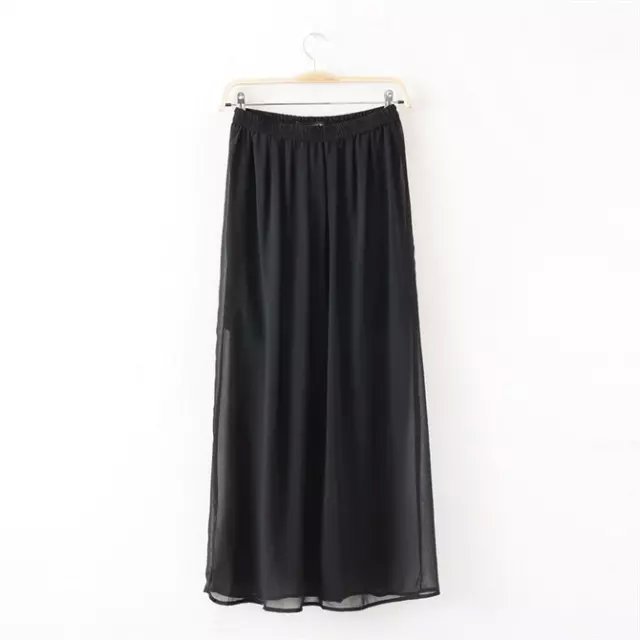 XL10 Fashion Summer Women Elegant Chiffon pleated Candy Color Elastic Waist Skirt casual brand designer skirts