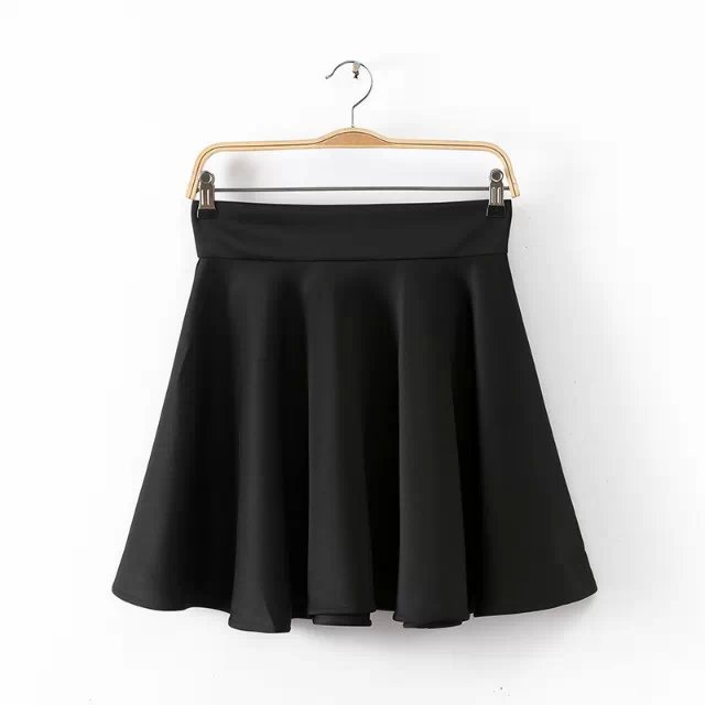 TYD02 Fashion Women brief print zipper black blue pleated skirt work OL casual slim brand skirts