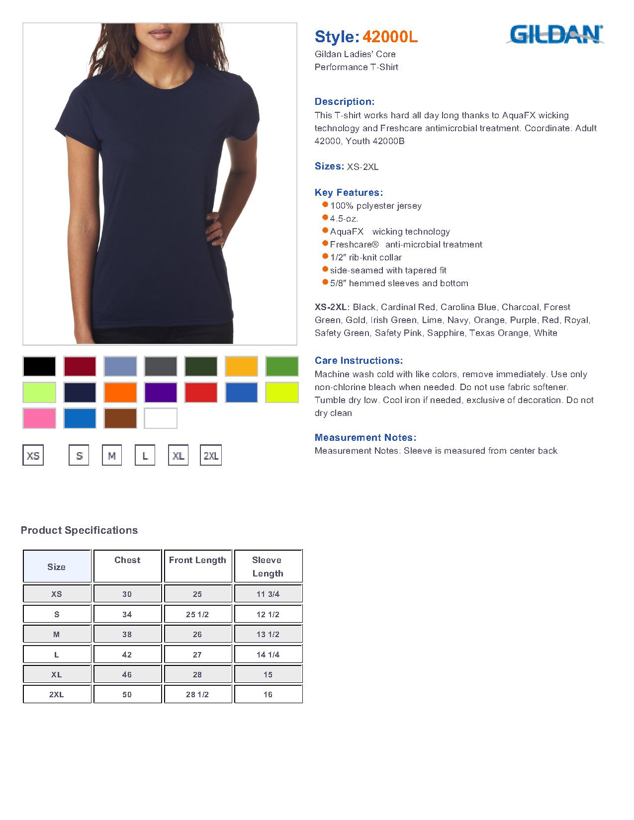 Gildan Women S T Shirt Size Chart