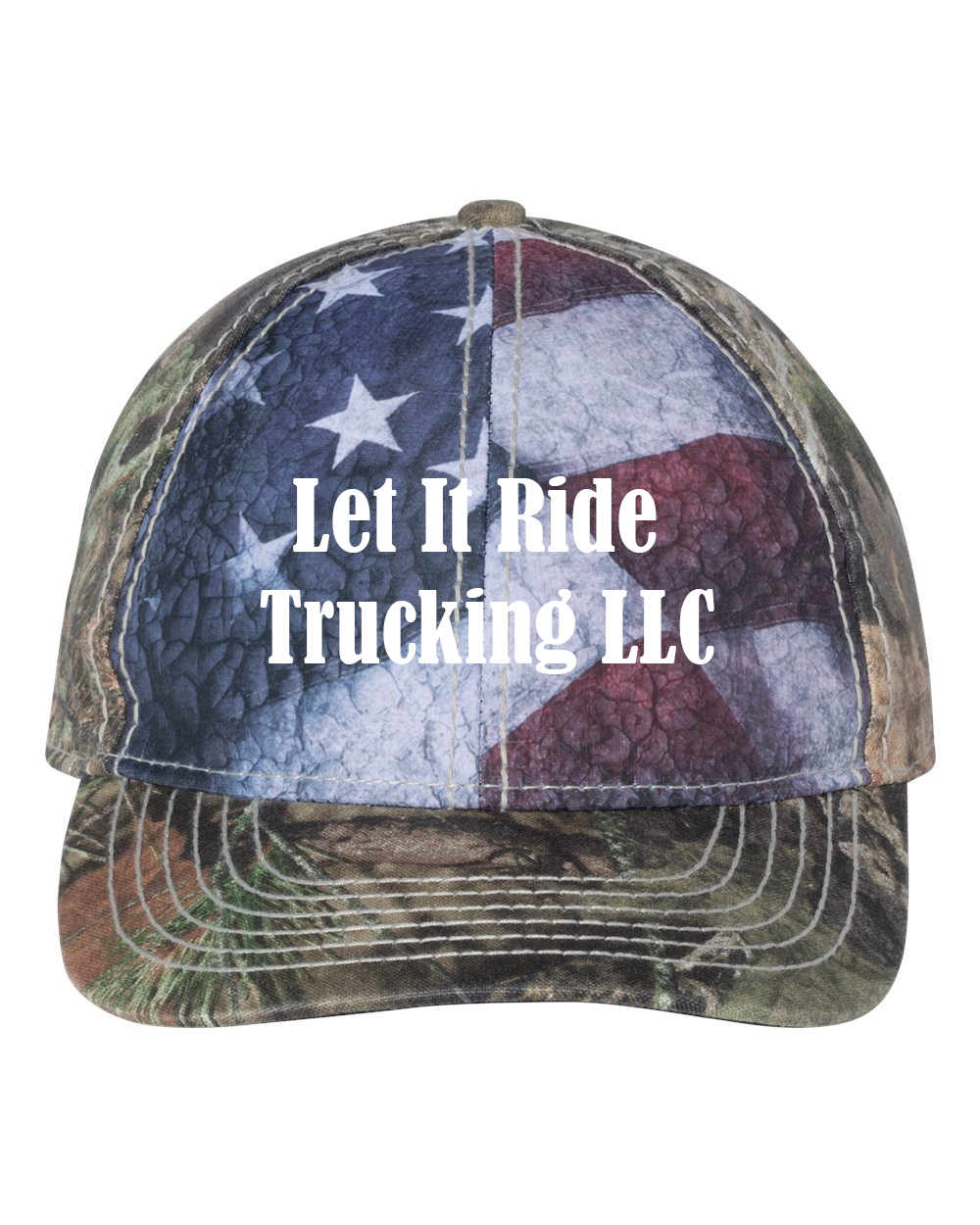 custom design of Outdoor Cap SUS100 - Camo Cap with Flag Sublimated Front Panels