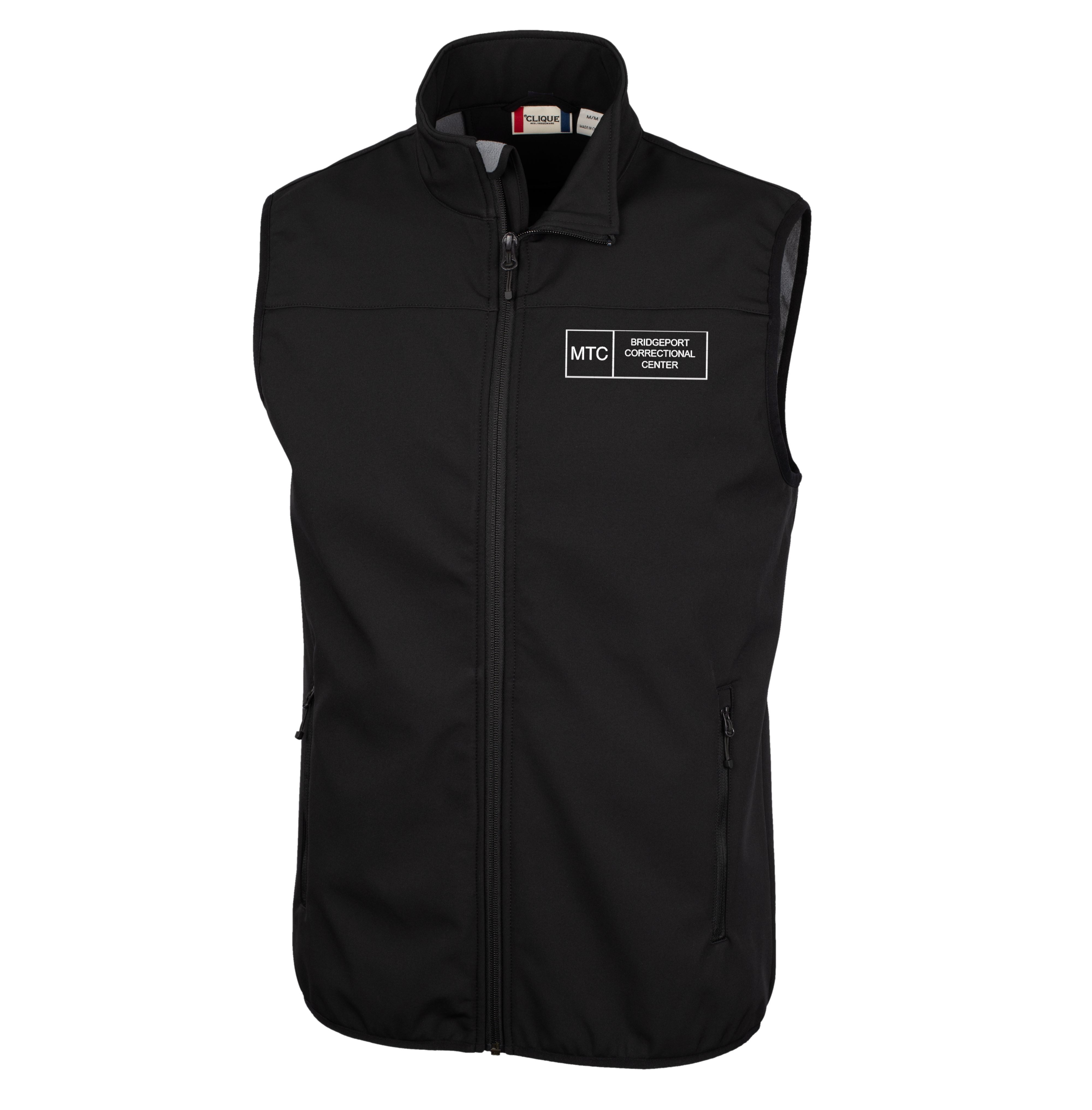 custom design of CUTTER & BUCK MQO00068 - Clique Trail Eco Stretch Softshell Full Zip Mens Vest