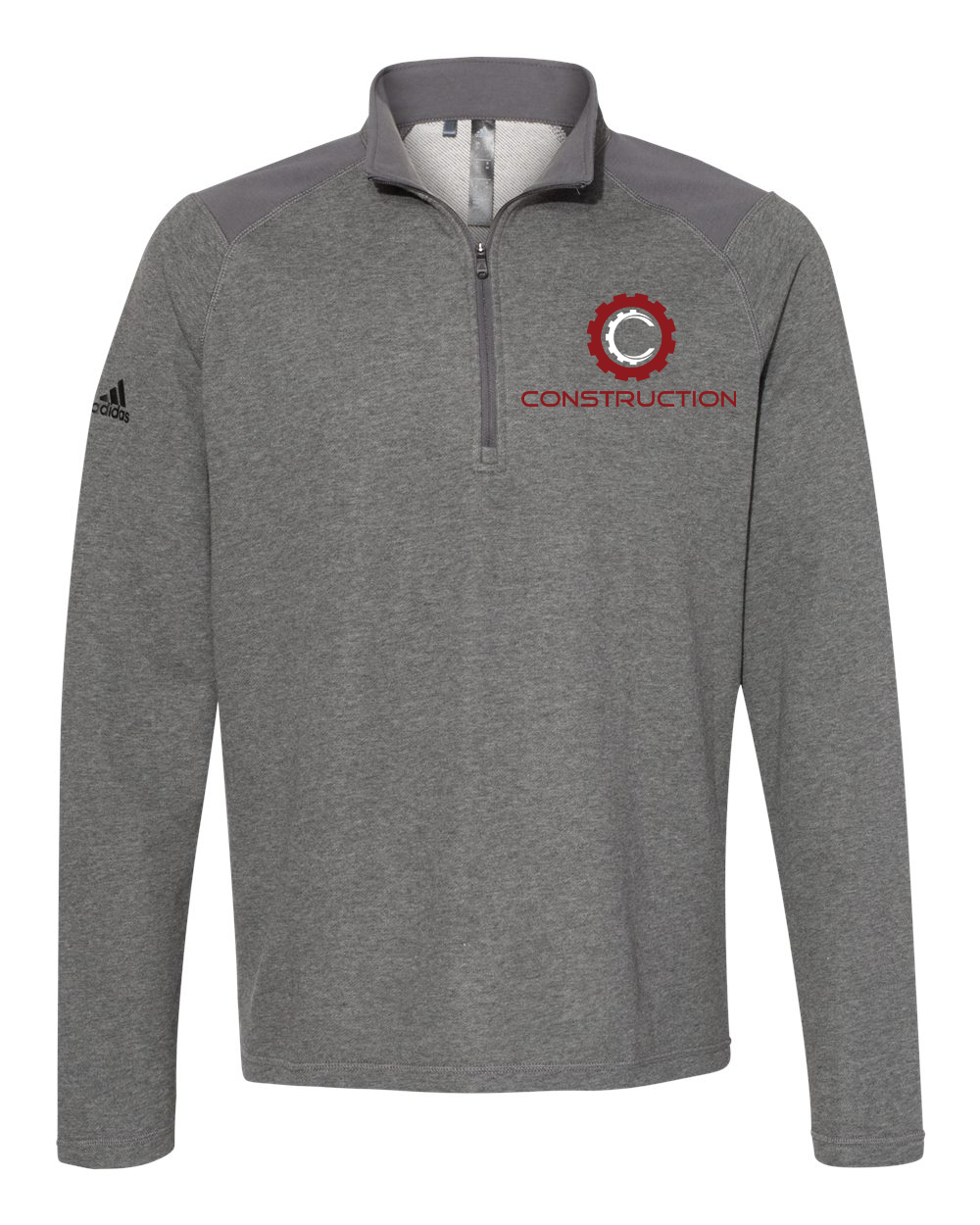 custom design of Adidas A463 - Heathered Quarter Zip Pullover with Colorblocked Shoulders
