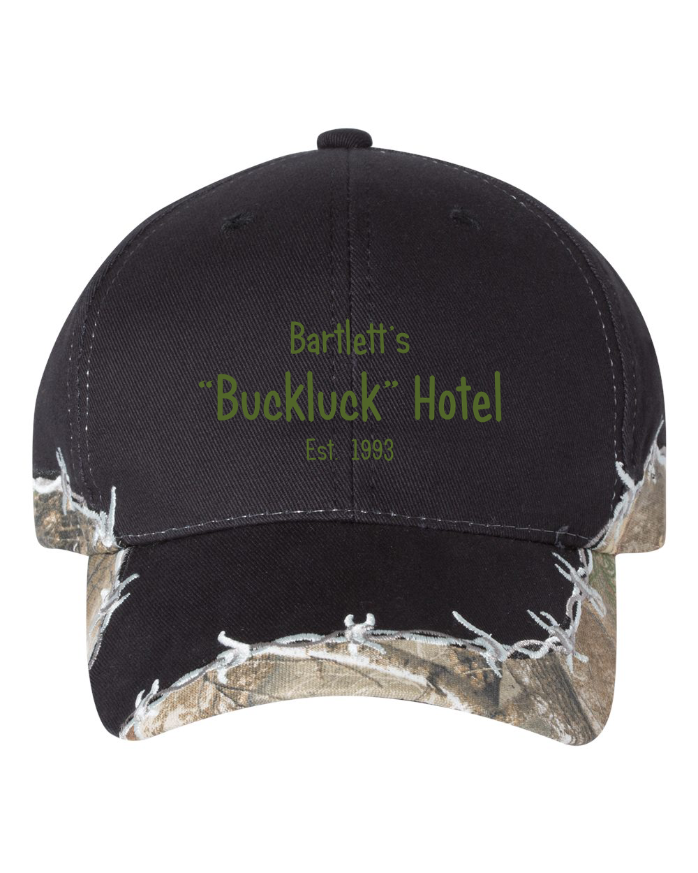 custom design of Kati LC4BW-Licensed Camo Cap with Barbed Wire Embroidery