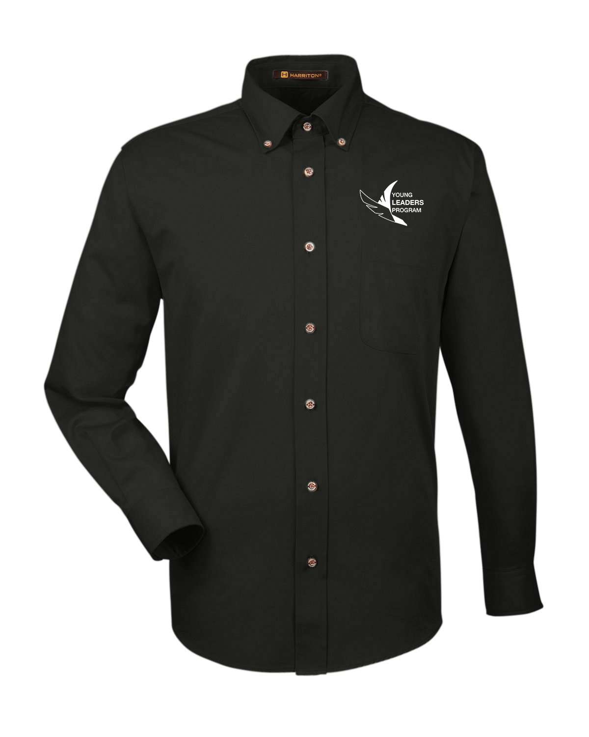 custom design of Harriton M500  Men's Twill Shirt with Stain Release