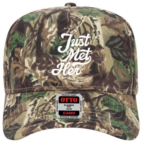 custom design of Camouflage brushed cotton twill five panel pro style cap