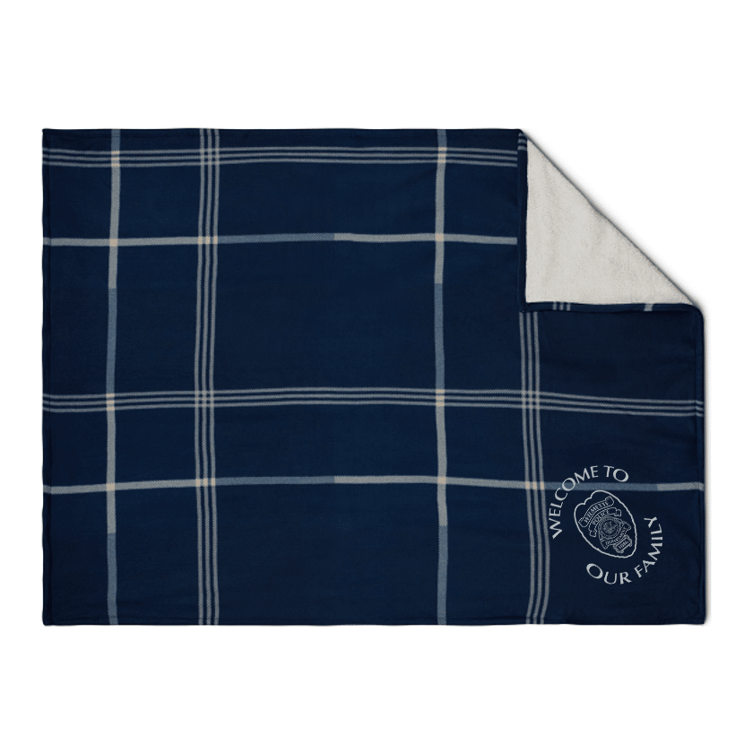 LEEDS 1080-72 - Plaid Fleece Sherpa Blanket