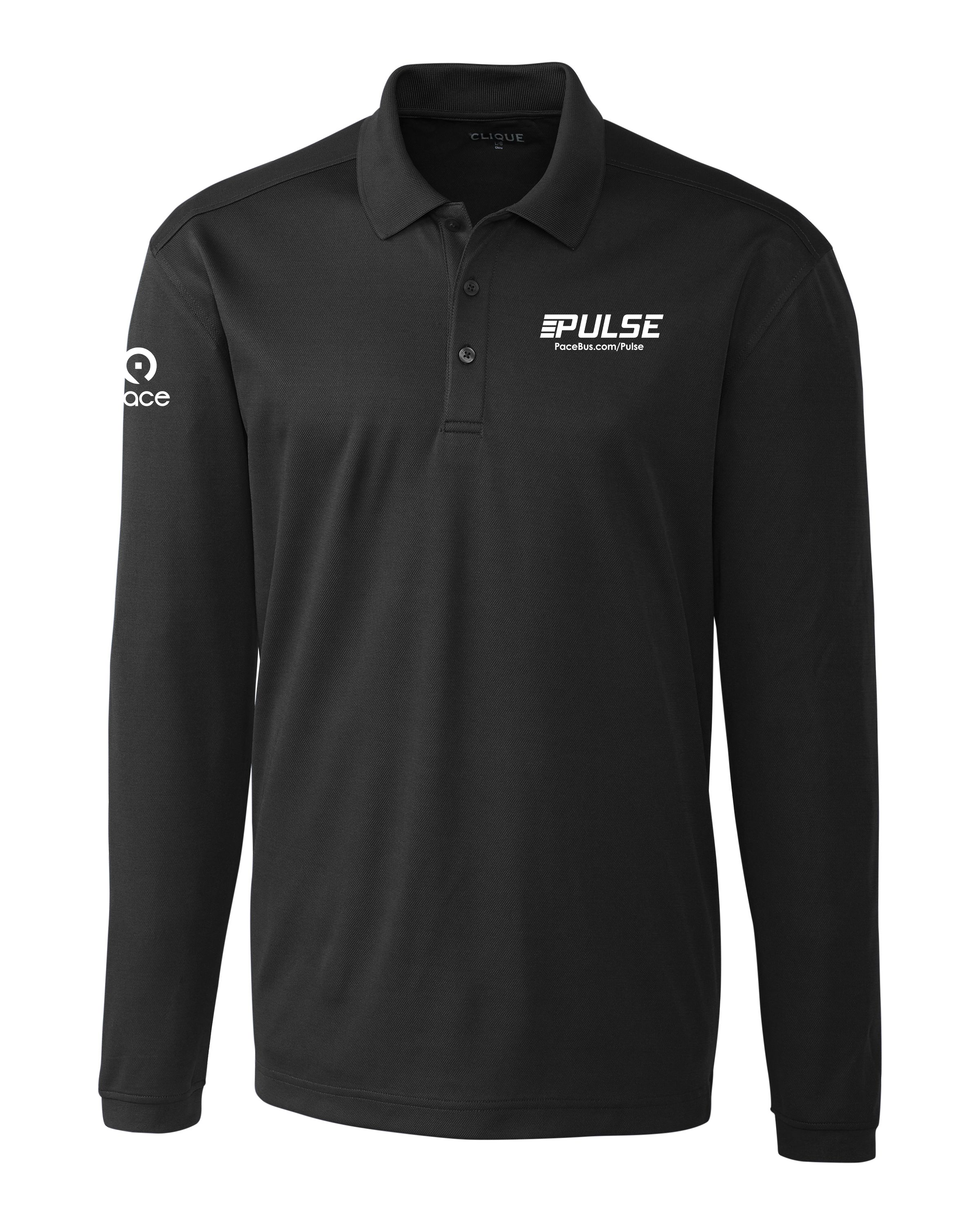 custom design of CUTTER & BUCK MQK00077 - Clique Spin Eco Performance Pique Long Sleeve Mens Polo