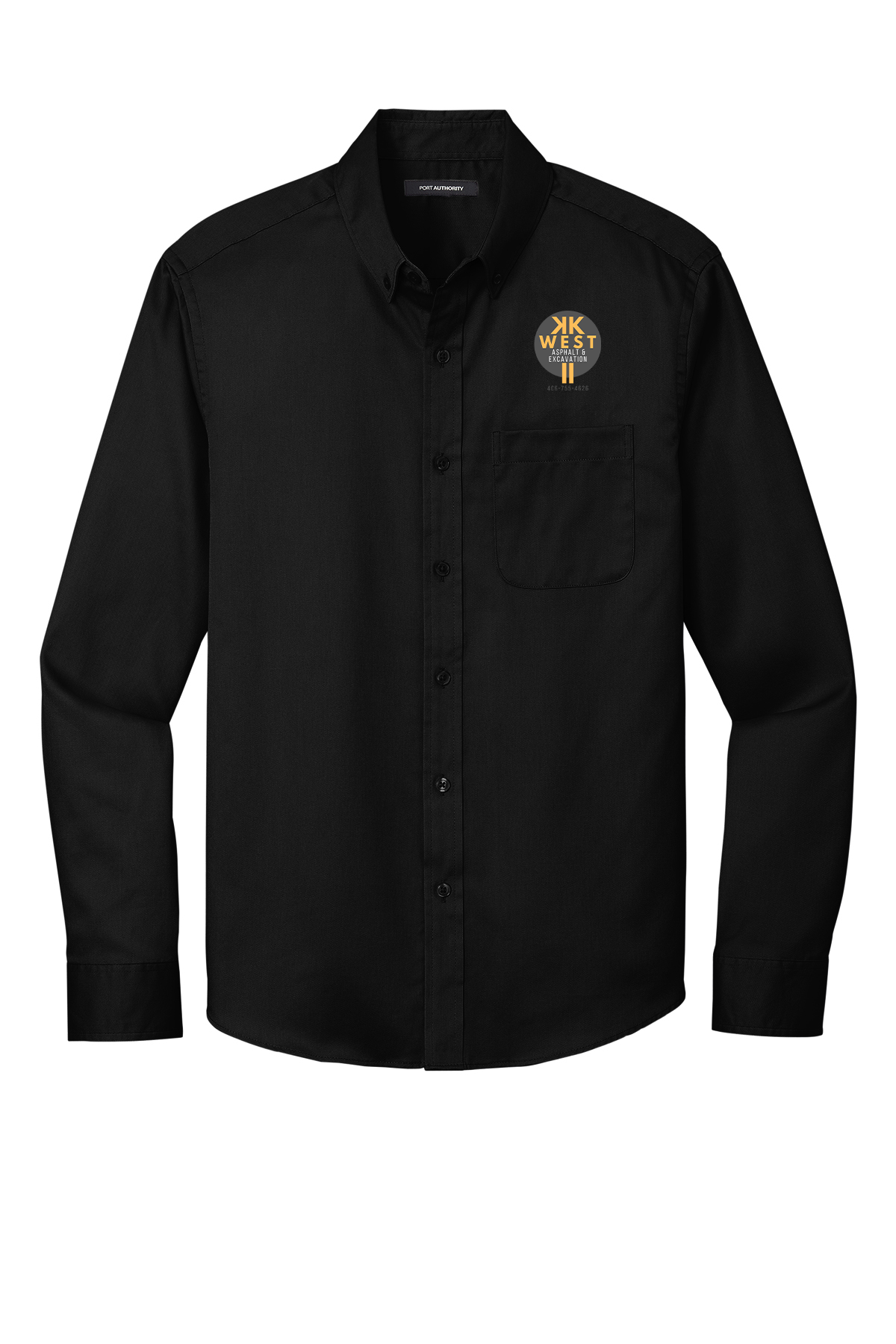 custom design of Port Authority® W808 - Long Sleeve SuperPro™ React™ Twill Shirt